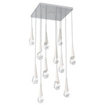 Hailstone Square Multi Light Chandelier - Classic Silver / Chalk