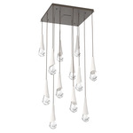 Hailstone Square Multi Light Chandelier - Flat Bronze / Chalk