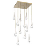 Hailstone Square Multi Light Chandelier - Gilded Brass / Chalk