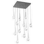Hailstone Square Multi Light Chandelier - Graphite / Chalk