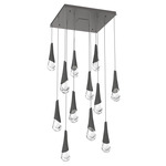 Hailstone Square Multi Light Chandelier - Graphite / Charcoal