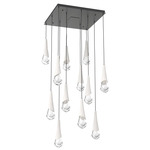 Hailstone Square Multi Light Chandelier - Matte Black / Chalk