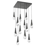 Hailstone Square Multi Light Chandelier - Matte Black / Charcoal