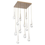 Hailstone Square Multi Light Chandelier - Novel Brass / Chalk