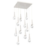 Hailstone Square Multi Light Chandelier - Salt White / Chalk