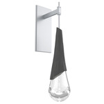 Hailstone Tempo Wall Sconce - Classic Silver / Charcoal