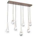 Hailstone Linear Multi Light Pendant - Burnished Bronze / Chalk
