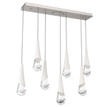 Hailstone Linear Multi Light Pendant - Beige Silver / Chalk