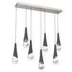 Hailstone Linear Multi Light Pendant - Beige Silver / Charcoal