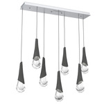 Hailstone Linear Multi Light Pendant - Classic Silver / Charcoal