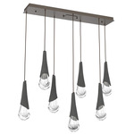 Hailstone Linear Multi Light Pendant - Flat Bronze / Charcoal