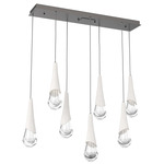 Hailstone Linear Multi Light Pendant - Graphite / Chalk