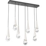 Hailstone Linear Multi Light Pendant - Matte Black / Chalk