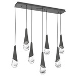 Hailstone Linear Multi Light Pendant - Matte Black / Charcoal