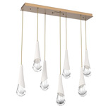 Hailstone Linear Multi Light Pendant - Novel Brass / Chalk