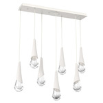 Hailstone Linear Multi Light Pendant - Salt White / Chalk