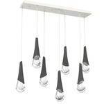 Hailstone Linear Multi Light Pendant - Salt White / Charcoal