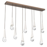 Hailstone Linear Multi Light Pendant - Burnished Bronze / Chalk