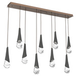 Hailstone Linear Multi Light Pendant - Burnished Bronze / Charcoal