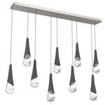 Hailstone Linear Multi Light Pendant - Beige Silver / Charcoal