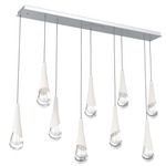 Hailstone Linear Multi Light Pendant - Classic Silver / Chalk