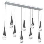 Hailstone Linear Multi Light Pendant - Classic Silver / Charcoal