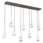 Hailstone Linear Multi Light Pendant - Flat Bronze / Chalk
