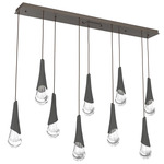 Hailstone Linear Multi Light Pendant - Flat Bronze / Charcoal