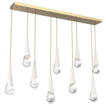 Hailstone Linear Multi Light Pendant - Gilded Brass / Chalk