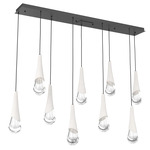 Hailstone Linear Multi Light Pendant - Matte Black / Chalk