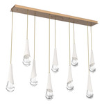 Hailstone Linear Multi Light Pendant - Novel Brass / Chalk