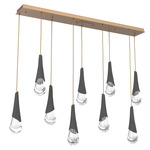 Hailstone Linear Multi Light Pendant - Novel Brass / Charcoal