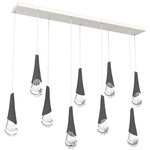 Hailstone Linear Multi Light Pendant - Salt White / Charcoal