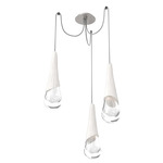 Hailstone Swag Chandelier - Beige Silver / Chalk