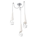 Hailstone Swag Chandelier - Classic Silver / Chalk