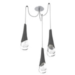 Hailstone Swag Chandelier - Classic Silver / Charcoal