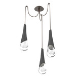 Hailstone Swag Chandelier - Flat Bronze / Charcoal