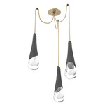 Hailstone Swag Chandelier - Gilded Brass / Charcoal
