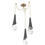 Hailstone Swag Chandelier - Novel Brass / Charcoal