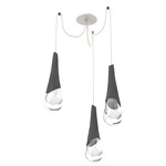 Hailstone Swag Chandelier - Salt White / Charcoal