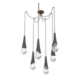 Hailstone Swag Chandelier - Burnished Bronze / Charcoal