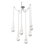 Hailstone Swag Chandelier - Classic Silver / Chalk