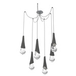 Hailstone Swag Chandelier - Classic Silver / Charcoal