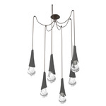 Hailstone Swag Chandelier - Flat Bronze / Charcoal