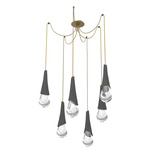 Hailstone Swag Chandelier - Gilded Brass / Charcoal