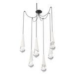 Hailstone Swag Chandelier - Matte Black / Chalk