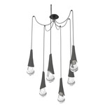 Hailstone Swag Chandelier - Matte Black / Charcoal
