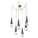 Hailstone Swag Chandelier - Novel Brass / Charcoal
