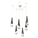 Hailstone Swag Chandelier - Salt White / Charcoal