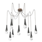 Hailstone Swag Chandelier - Burnished Bronze / Charcoal